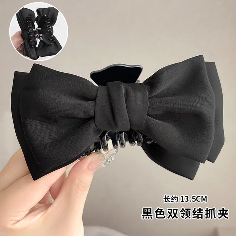 Fashion Women Bow Hairpin Korean Version of Solid Color Butterfly Satin Hair Clips Girls Hair Accessories Headwear