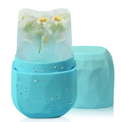 Ice Roller for Face, Ice Facial Roller for Face and Eye, Reusable Silicone Molder Facial Treatment Tools(Blue)