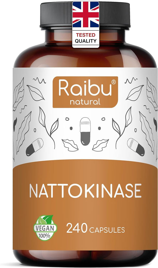 Nattokinase 2,000 FU per Capsule - High-Strength 240 Nattokinase Capsules from Fermented Natto Soybeans - 8 Months Supply - Non-Gmo, Natural & Vegan- Laboratory Tested -