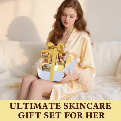 Gift Baskets for Women, 8 Pcs Vanilla Bath Sets Mothers Day Birthday Gift Ideas for Her