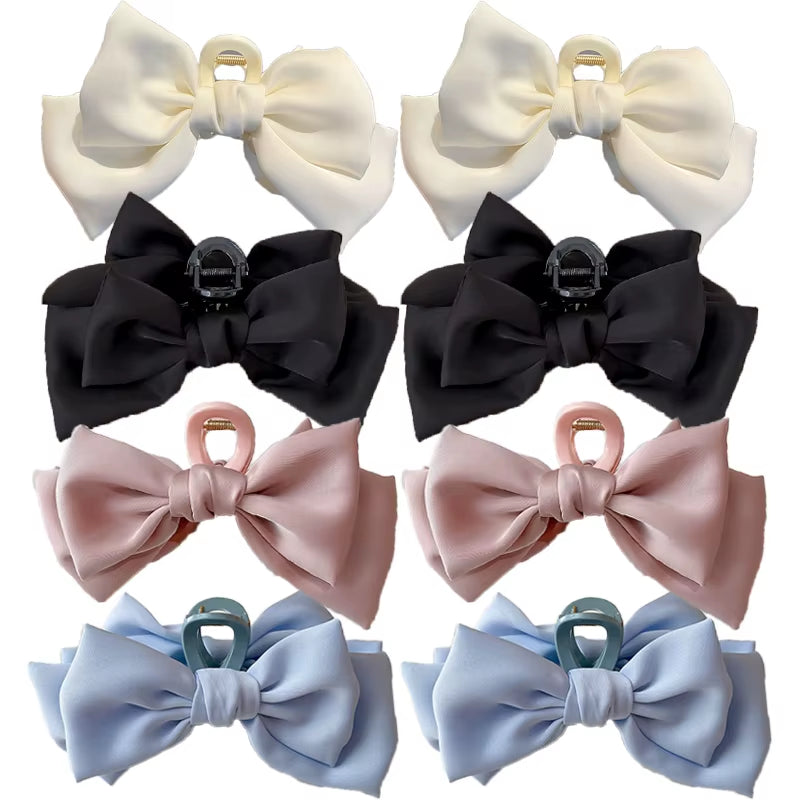 Fashion Women Bow Hairpin Korean Version of Solid Color Butterfly Satin Hair Clips Girls Hair Accessories Headwear