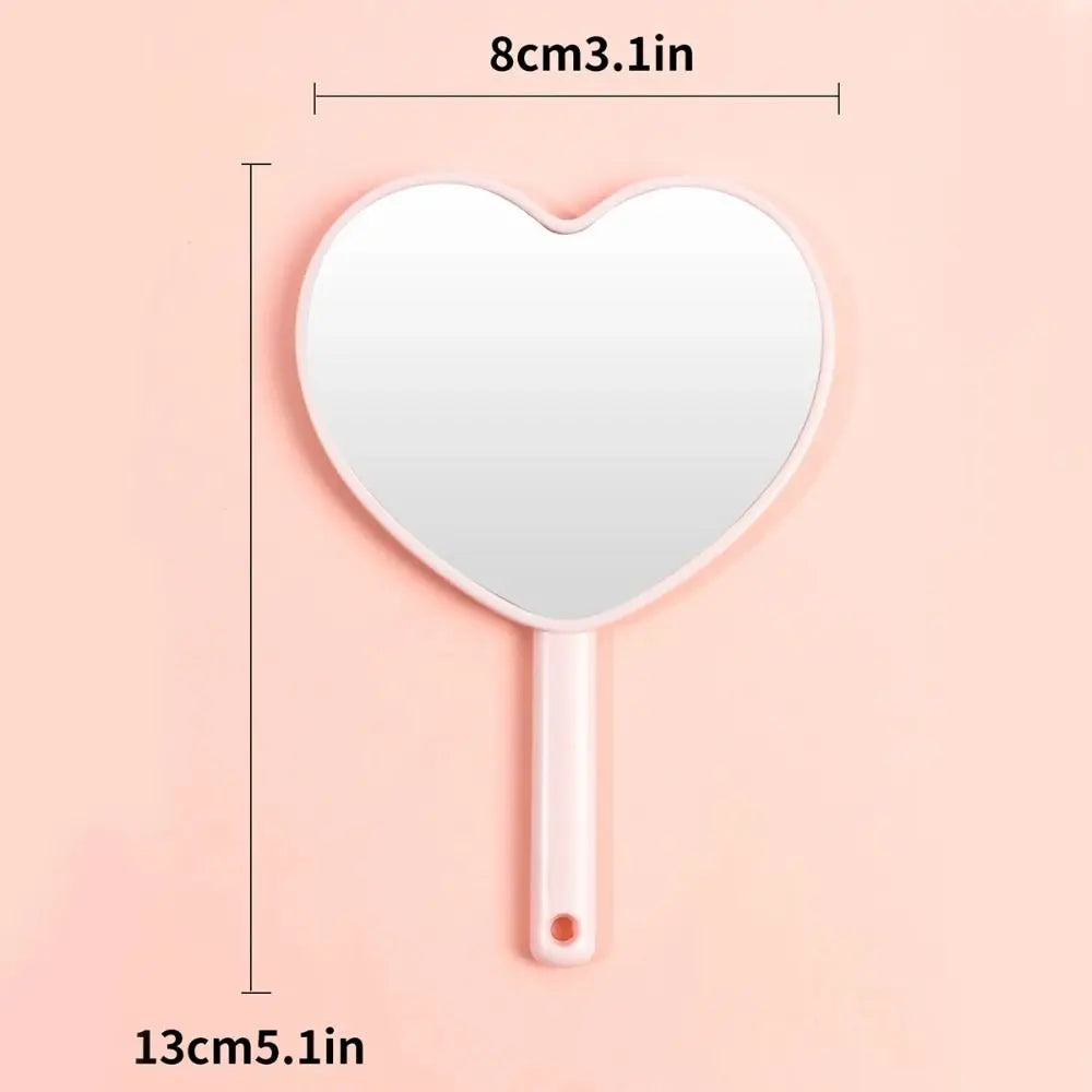 Love Makeup Mirror Handheld Makeup Mirror New Makeup Mirrors Sweet Girl Style Suitable for Carrying Around