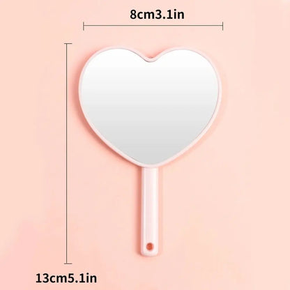 Love Makeup Mirror Handheld Makeup Mirror New Makeup Mirrors Sweet Girl Style Suitable for Carrying Around