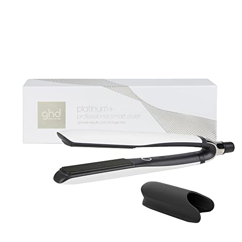 ghd Platinum+ Styler ― 1" Flat Iron Hair Straightener, Professional Ceramic Hair Styling Tool for Stronger Hair, More Shine, & More Color Protection - White
