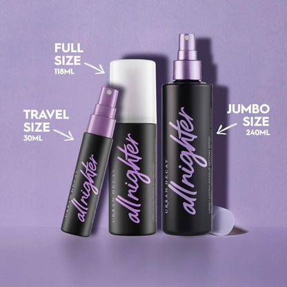 Urban Decay All Nighter Waterproof Makeup Setting Spray - Natural Finish, Smudge-Proof, Transfer-Resistant, up to 16HR Wear, Cools Skin Temperature, Fine Mist, Controls Shine, Vegan & Oil-Free Formula