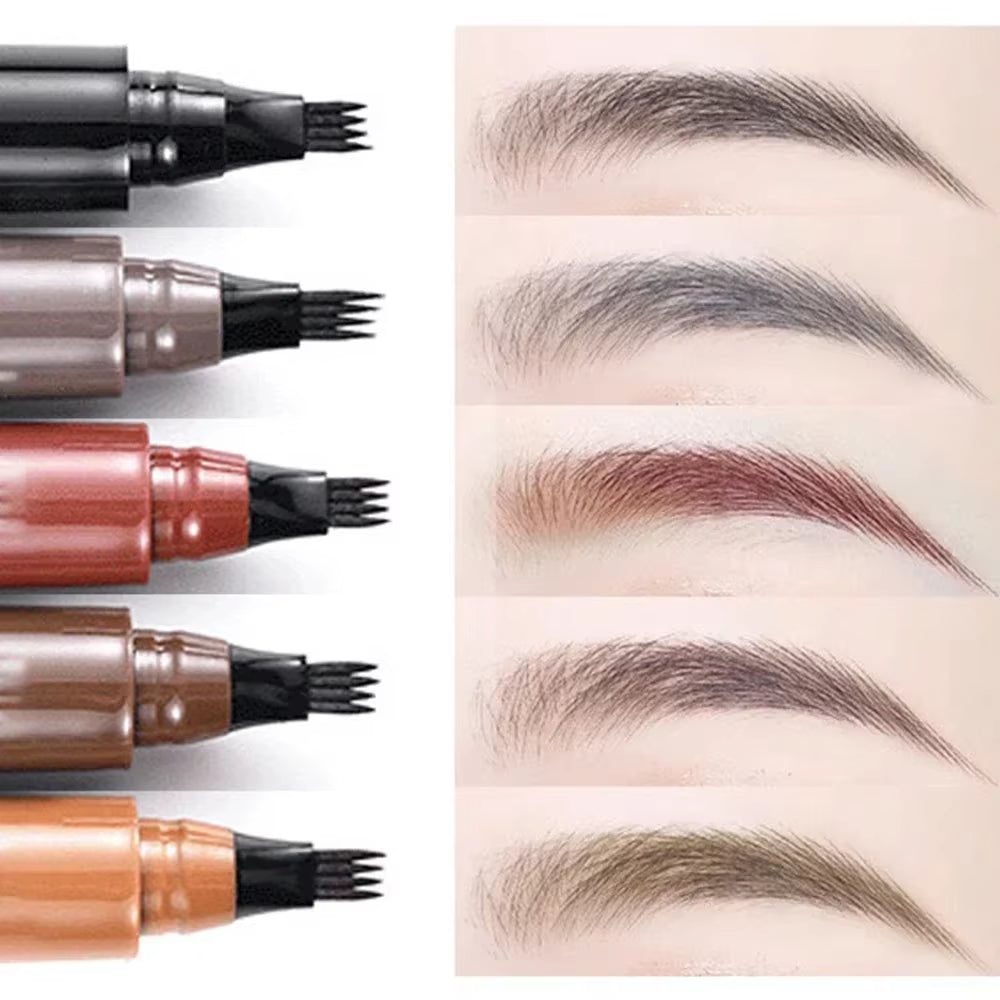 Korean Four Fork Eyebrow Pencil Waterproof Long Lasting Easy to Use for Beginners Natural Look Four End Design