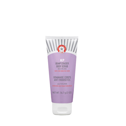 First Aid Beauty - KP Bump Eraser Body Scrub with 10% AHA, Keratosis Pilaris Skin Exfoliator with Glycolic and Lactic acids, Helps Reduce Chicken Bumps, Safe for Sensitive Skin, 2 oz