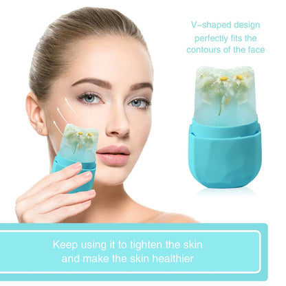 Ice Roller for Face, Ice Facial Roller for Face and Eye, Reusable Silicone Molder Facial Treatment Tools(Blue)