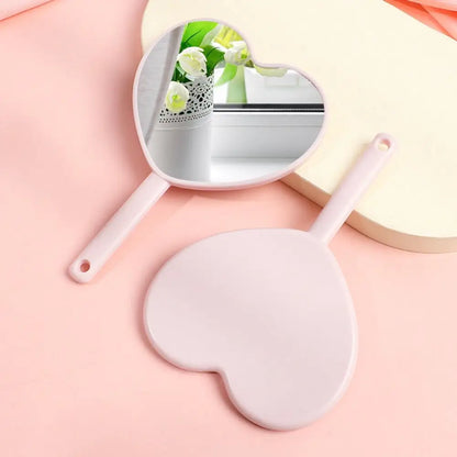 Love Makeup Mirror Handheld Makeup Mirror New Makeup Mirrors Sweet Girl Style Suitable for Carrying Around