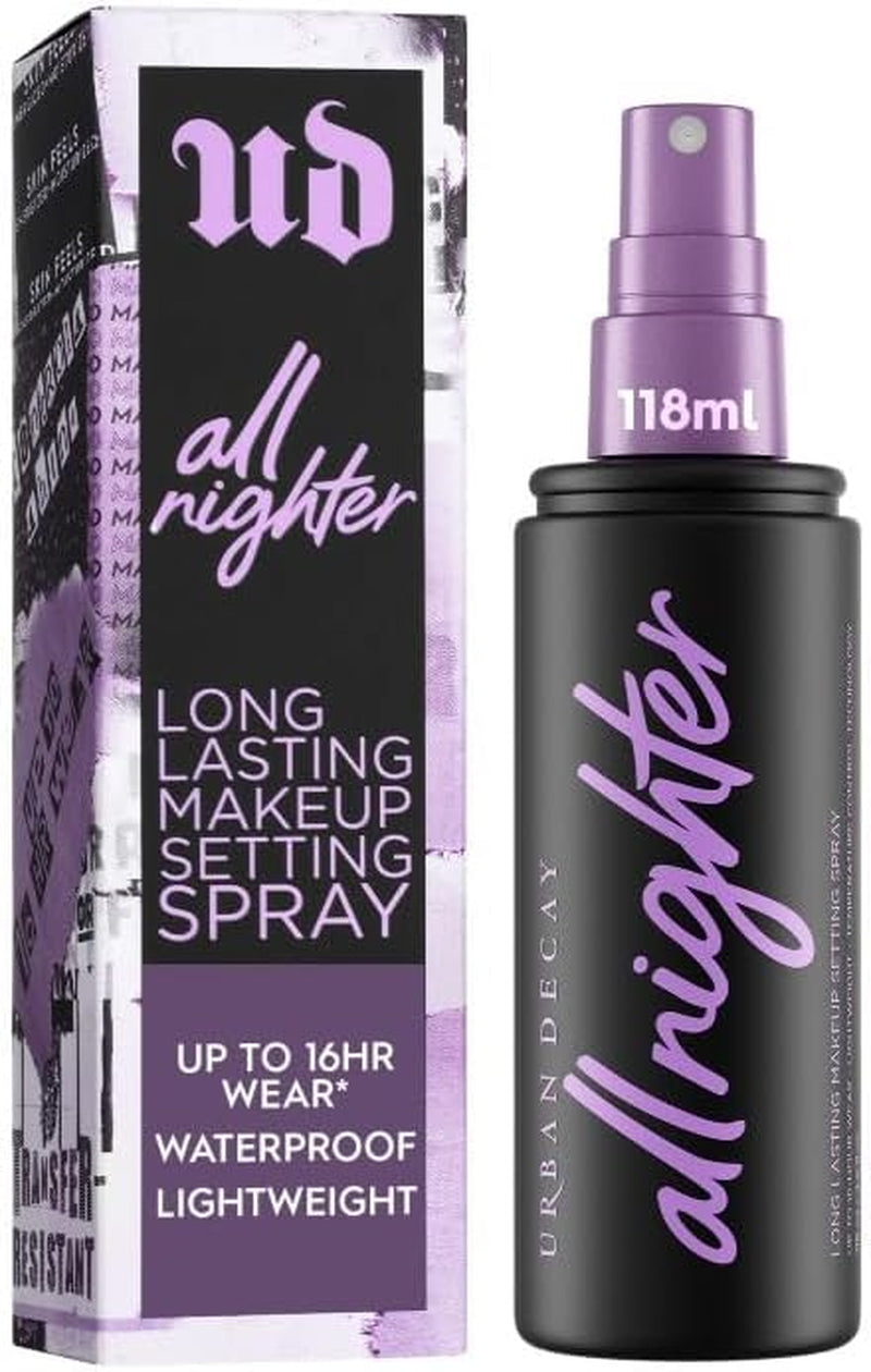 Urban Decay All Nighter Waterproof Makeup Setting Spray - Natural Finish, Smudge-Proof, Transfer-Resistant, up to 16HR Wear, Cools Skin Temperature, Fine Mist, Controls Shine, Vegan & Oil-Free Formula