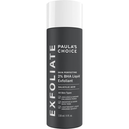 Paula's Choice Skin Perfecting 2% BHA Exfoliante Liquido - Peeling Facial Combate los Puntos Negros, Poros Dilatados, Espinillas y Acne - con Ácido Salicílico - Piel Mixta a Grasa - 118 ml
