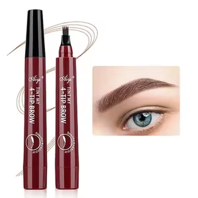 Korean Four Fork Eyebrow Pencil Waterproof Long Lasting Easy to Use for Beginners Natural Look Four End Design