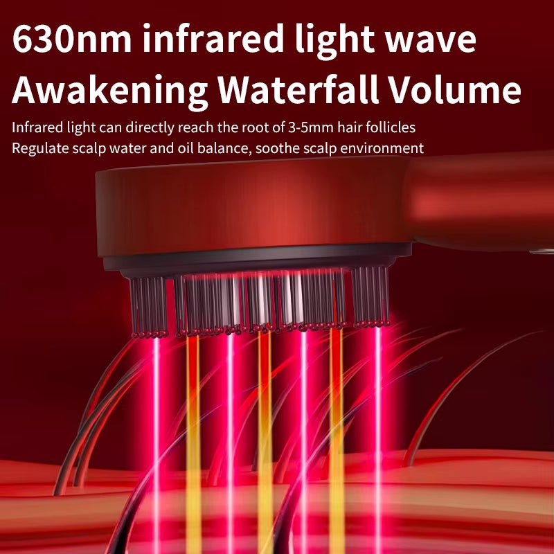 Electric Massage Comb for Hair Growth Massage Scalp Microcurrent Red Light Hair Brush anti Hair Loss Liquid Oil Applicator