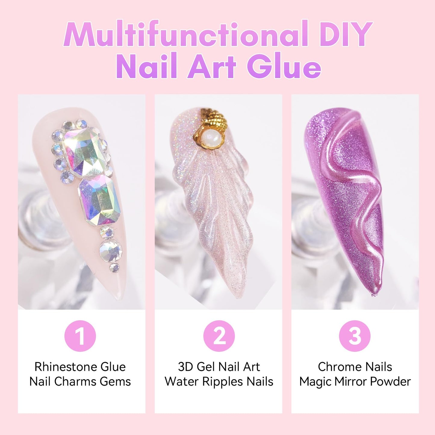 Nail Extension Gel, Poly Nail Gel Kit,Extensión de Uñas Kit, Nail Gel,Set de esmalte de gel, Nail Art Starter Kit,3 Colores Uñas de Gel Conjunto de Extensión de Uñas con Bandejas de Uñas de 100 Pcs