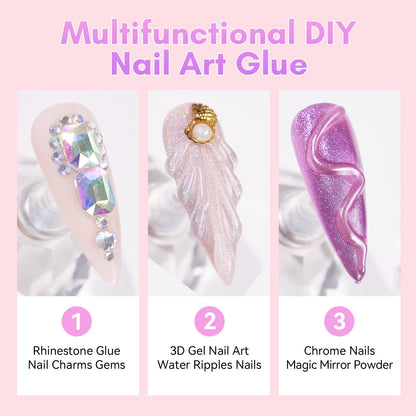 Nail Extension Gel, Poly Nail Gel Kit,Extensión de Uñas Kit, Nail Gel,Set de esmalte de gel, Nail Art Starter Kit,3 Colores Uñas de Gel Conjunto de Extensión de Uñas con Bandejas de Uñas de 100 Pcs
