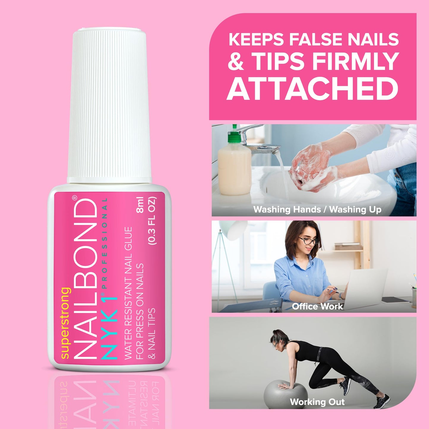 Pegamento Uñas Postizas Super Fuerte Para Uñas Acrílicas, Tips De Uñas Y Uñas A Presión (8ml) Nail Bond Pegamento Uñas Acrilicas Con Pincel Para Tips Uñas - Antihongos Pegamento Para Uñas