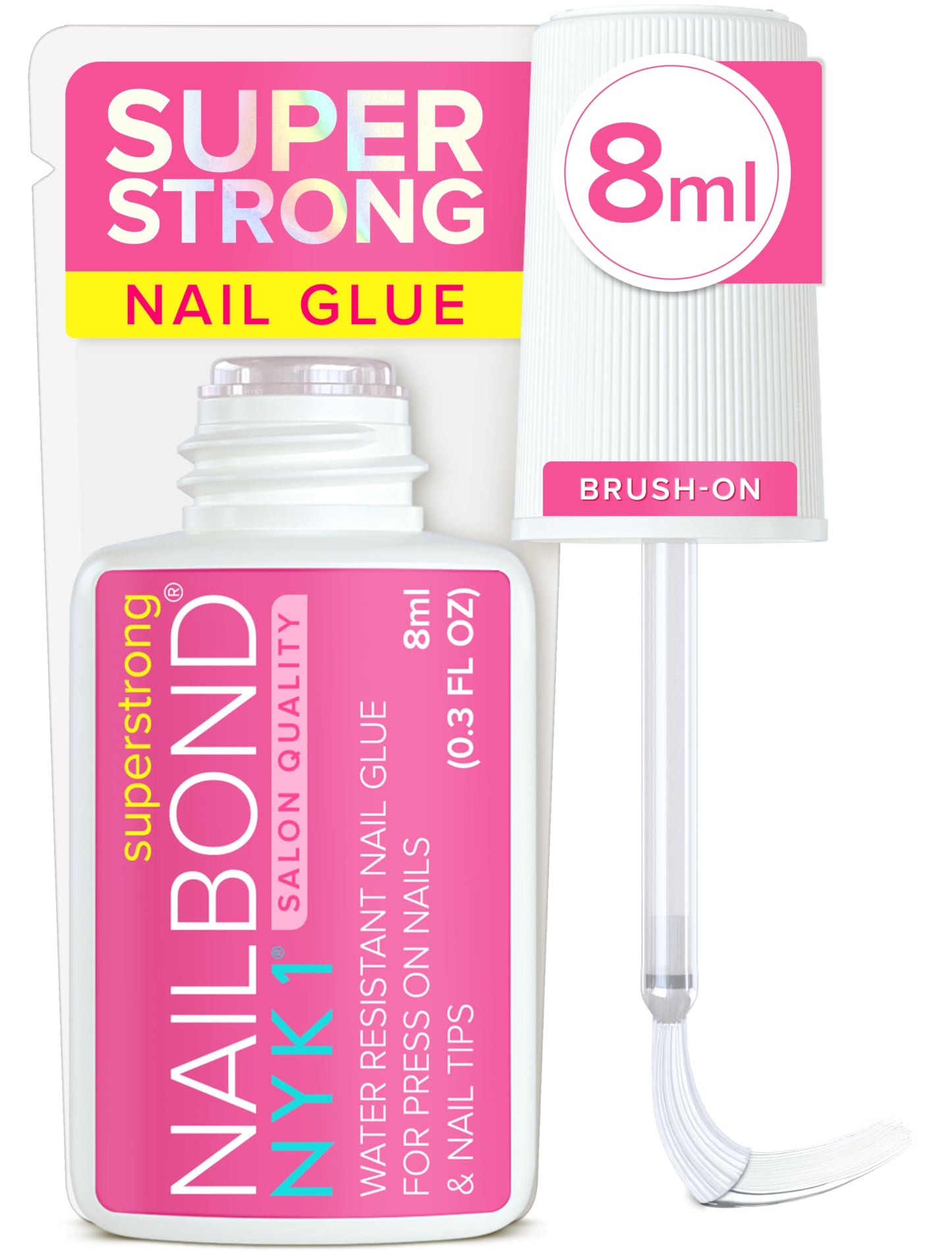 Pegamento Uñas Postizas Super Fuerte Para Uñas Acrílicas, Tips De Uñas Y Uñas A Presión (8ml) Nail Bond Pegamento Uñas Acrilicas Con Pincel Para Tips Uñas - Antihongos Pegamento Para Uñas