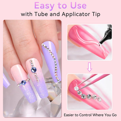 Nail Extension Gel, Poly Nail Gel Kit,Extensión de Uñas Kit, Nail Gel,Set de esmalte de gel, Nail Art Starter Kit,3 Colores Uñas de Gel Conjunto de Extensión de Uñas con Bandejas de Uñas de 100 Pcs