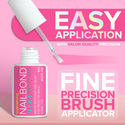 Pegamento Uñas Postizas Super Fuerte Para Uñas Acrílicas, Tips De Uñas Y Uñas A Presión (8ml) Nail Bond Pegamento Uñas Acrilicas Con Pincel Para Tips Uñas - Antihongos Pegamento Para Uñas