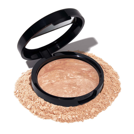 LAURA GELLER New York Baked Balance-n-Brighten - Polvo corrector de color, ligero, construible, cobertura de luz a media, base de maquillaje en polvo con acabado semimate
