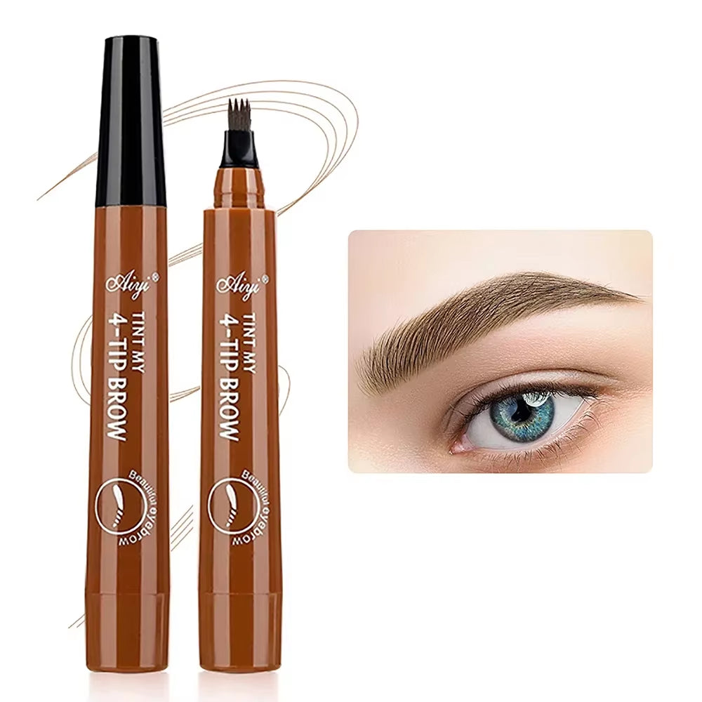 Korean Four Fork Eyebrow Pencil Waterproof Long Lasting Easy to Use for Beginners Natural Look Four End Design