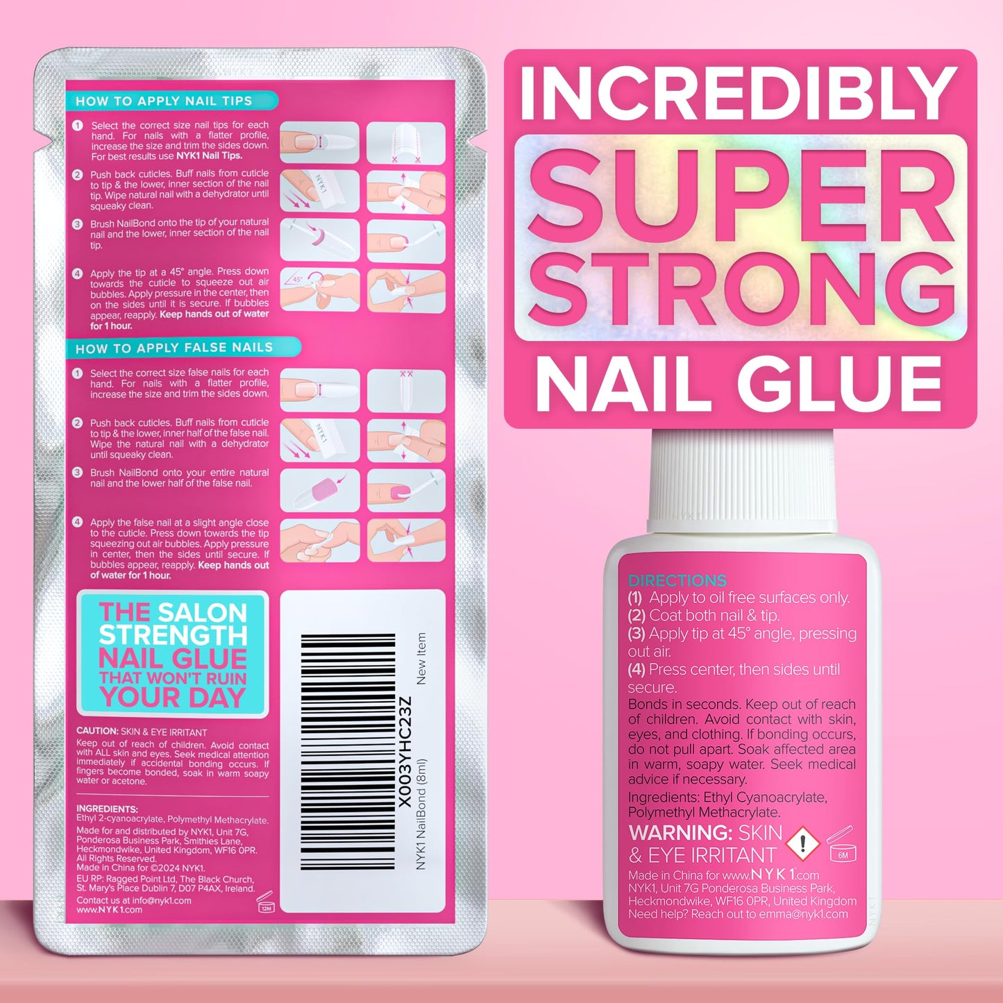 Pegamento Uñas Postizas Super Fuerte Para Uñas Acrílicas, Tips De Uñas Y Uñas A Presión (8ml) Nail Bond Pegamento Uñas Acrilicas Con Pincel Para Tips Uñas - Antihongos Pegamento Para Uñas