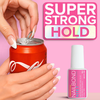 Pegamento Uñas Postizas Super Fuerte Para Uñas Acrílicas, Tips De Uñas Y Uñas A Presión (8ml) Nail Bond Pegamento Uñas Acrilicas Con Pincel Para Tips Uñas - Antihongos Pegamento Para Uñas