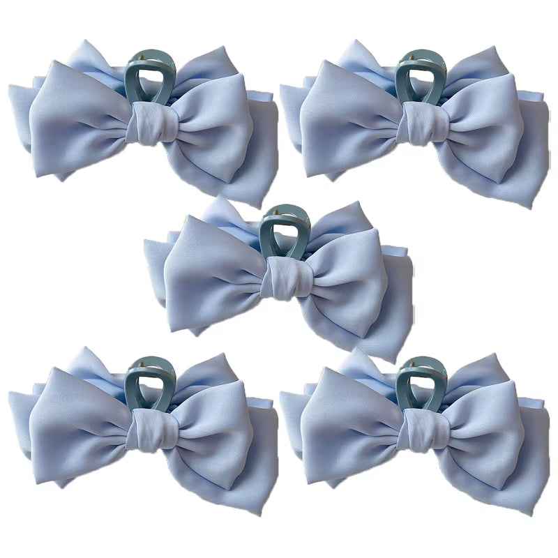 Fashion Women Bow Hairpin Korean Version of Solid Color Butterfly Satin Hair Clips Girls Hair Accessories Headwear