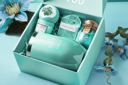Gifts for Mom, Women, Wife, Girlfriend, Sister, Best Friend, Her - Unique Mothers Day, Birthday, Valentines, Christmas Gifts - Gardenia Inspirational Self Care Spa Gift Basket Set, Thank You Gifts