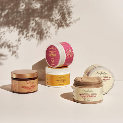 Sheamoisture Manuka Honey & Mafura Oil Hair Mask – Sulfate-Free Deep Conditioner with Shea Butter, Baobab Oil & Fig Extract, for Dry, Damaged, Coily Hair, Repairs & Tames Frizz 335 Ml
