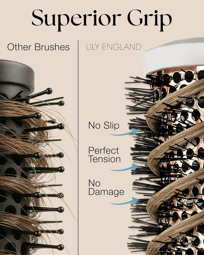 round Hair Brush Set, 4 Piece Professional Blow Dry Kit with 3 round Brushes and Comb for Styling, Beauty Gifts Sets for Women
