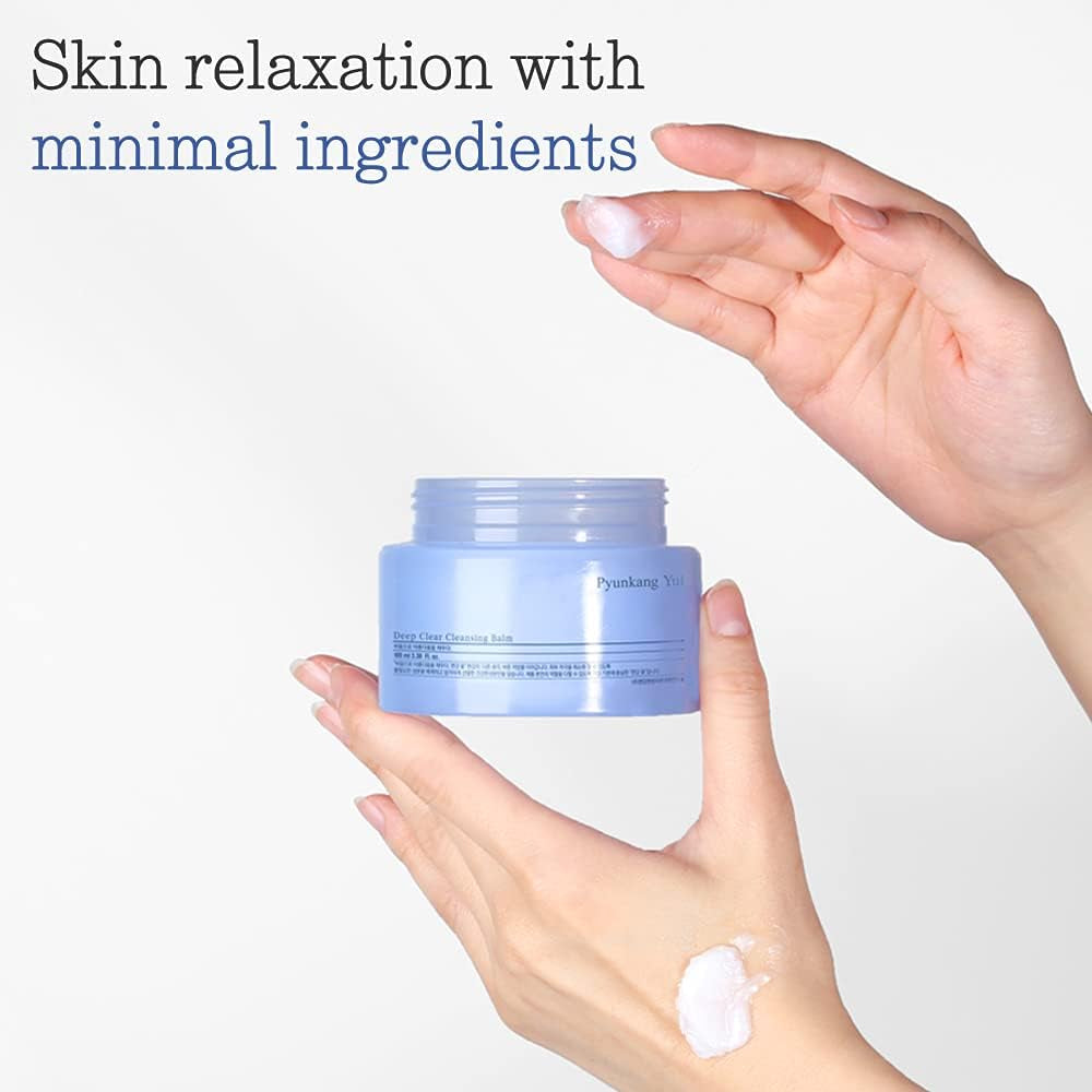 [PKY]  Deep Clear Cleansing Balm, All in One Facial Cleanser for Heavy Makeup Removal, Moisturized Finish with Plant Based Oil, Korean Skincare (3.38 Fl.Oz, 100Ml)
