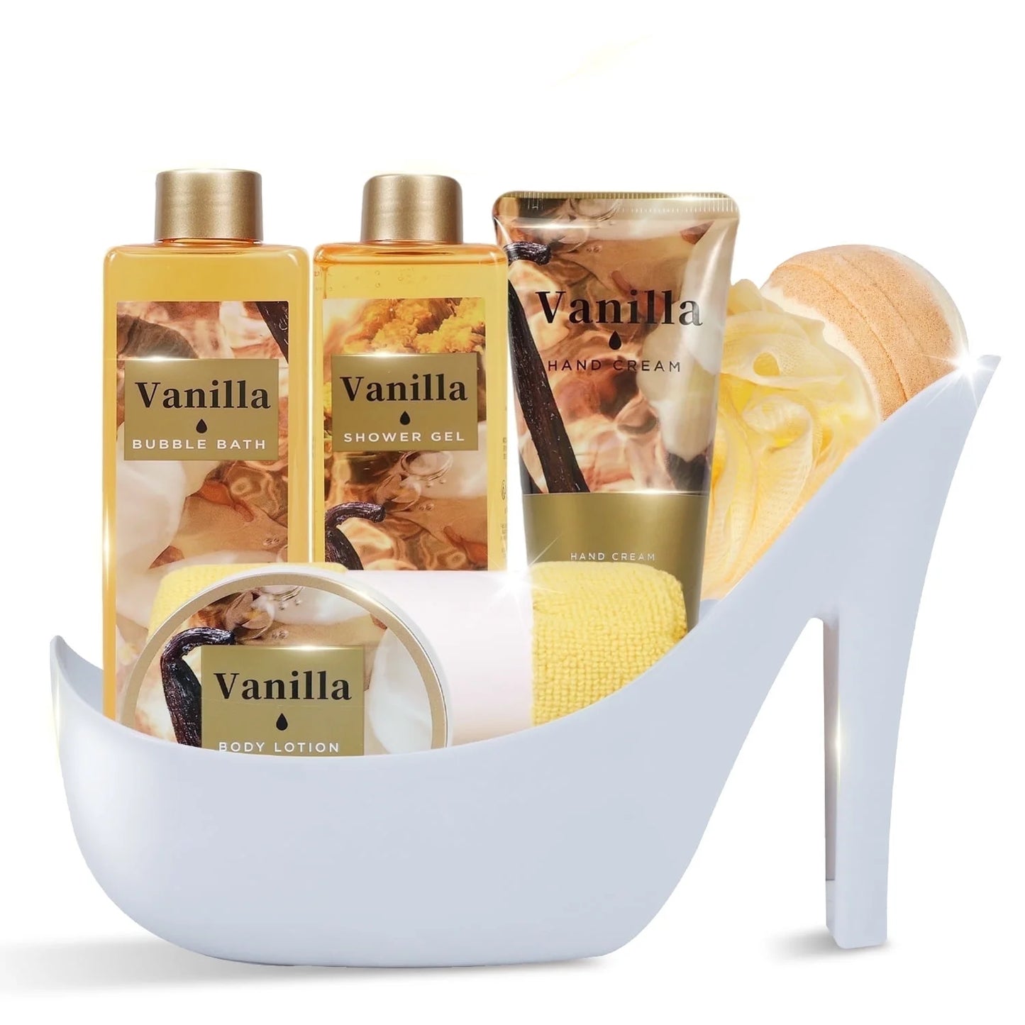Gift Baskets for Women, 8 Pcs Vanilla Bath Sets Mothers Day Birthday Gift Ideas for Her