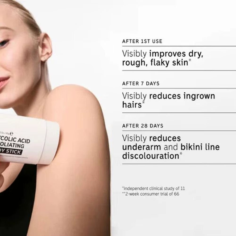 The Inkey List Exfoliating Body Stick Multiple Glycolic Acid Cleaning Long-Lasting Moisturizing Nourishing Smoothing Skin Care