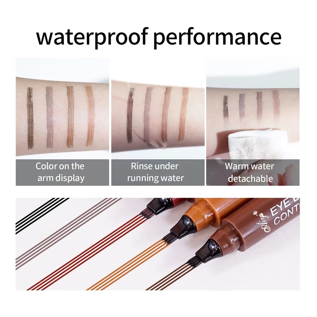 Korean Four Fork Eyebrow Pencil Waterproof Long Lasting Easy to Use for Beginners Natural Look Four End Design