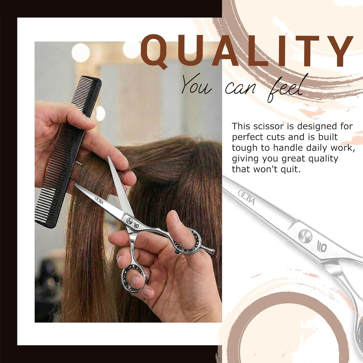 Professional 6" Hairdressing Scissor Sharp Hair Cutting Scissors for Barbers Hairdressers & Stylists Beard & Haircut Scissors for Men & Women (Classic Scissor)