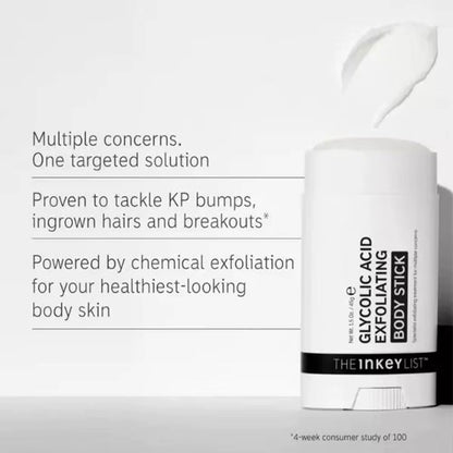 The Inkey List Exfoliating Body Stick Multiple Glycolic Acid Cleaning Long-Lasting Moisturizing Nourishing Smoothing Skin Care