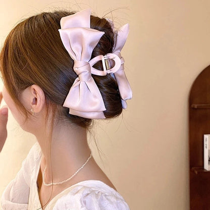 Fashion Women Bow Hairpin Korean Version of Solid Color Butterfly Satin Hair Clips Girls Hair Accessories Headwear