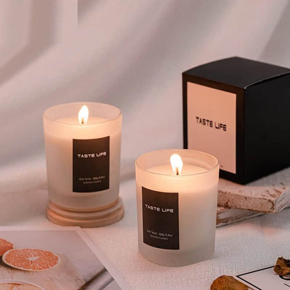 Smokeless Handmade Soy Wax Scented Candle with Clear Wooden Cover