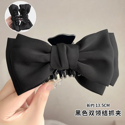 Fashion Women Bow Hairpin Korean Version of Solid Color Butterfly Satin Hair Clips Girls Hair Accessories Headwear