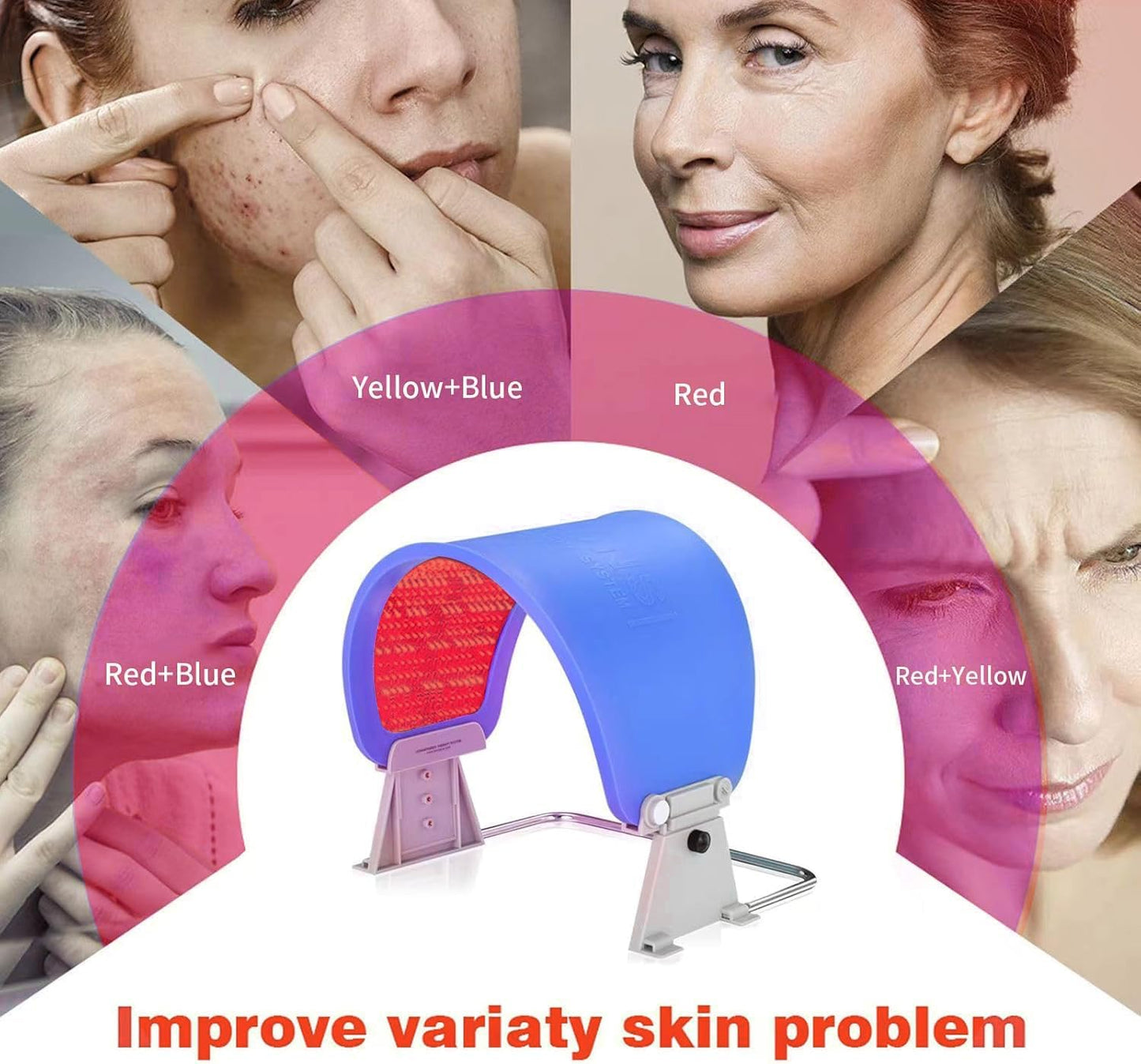F1 Flexible 7 in 1 Color Infrared Light Led Facial Light Therapy Mask-Photons Facial Skin Care Machine